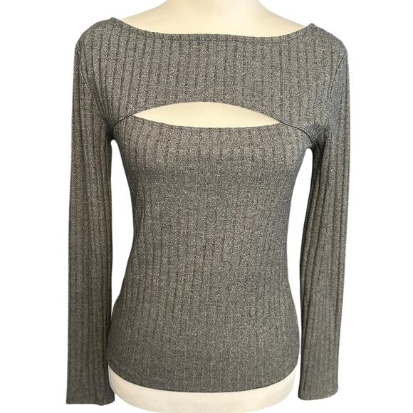 Halston Gray Long Sleeve top XS - Picture 1 of 5
